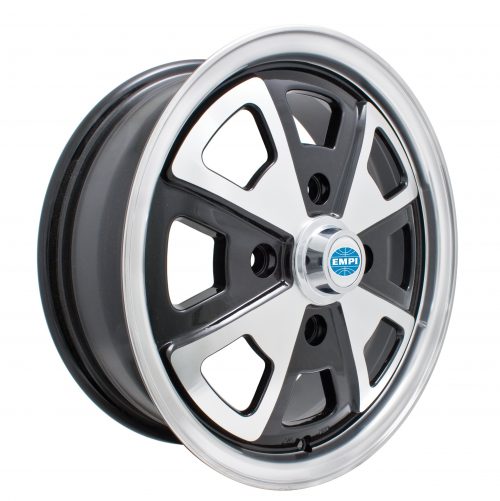 914 Alloy Wheel, 5-1/2 Wide, Black & Polished, 4 on 130mm - 00-9681-0